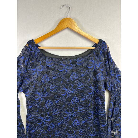 Women’s Relativity Blue Lace Bell Sleeve Top Piratecore Dark Feminine XL Top - Picture 3 of 11